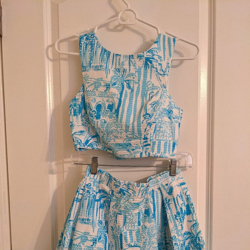 Lilly Pulitzer Melody Crop Top & Pleated Skirt Set